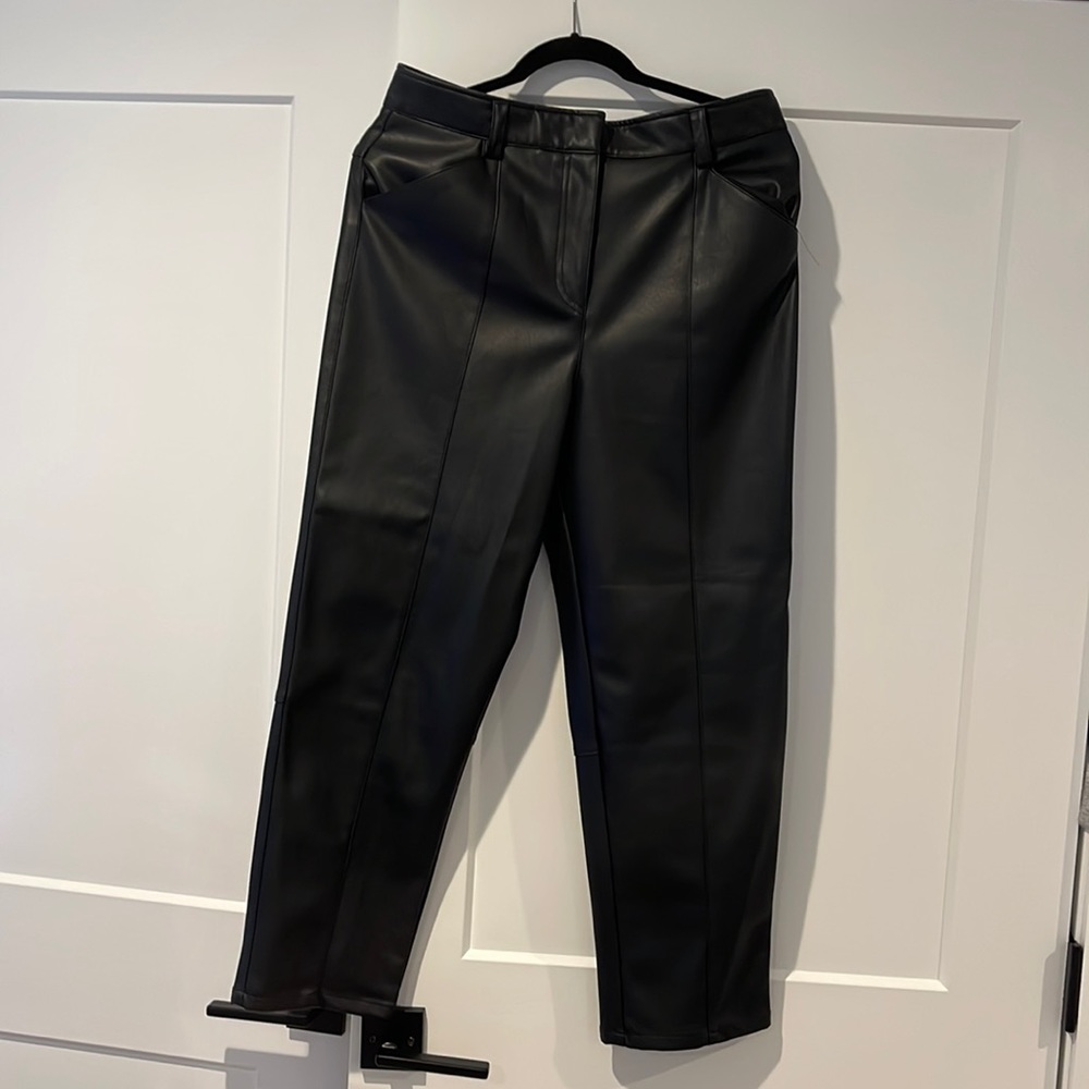 H&R Black faux leather pants